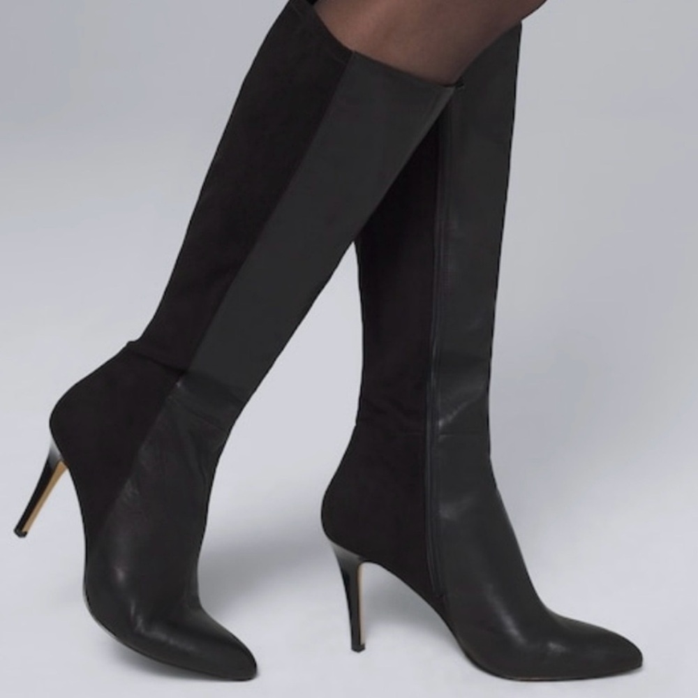 White House Black Market Black Heeled Bordeaux Boots